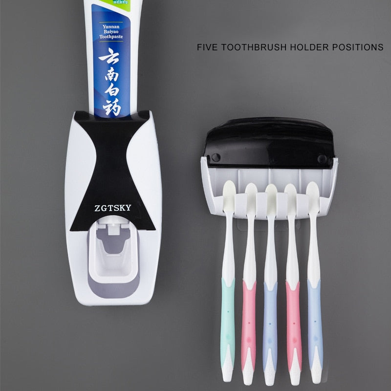 Dispensador de pasta e suporte para escova dental